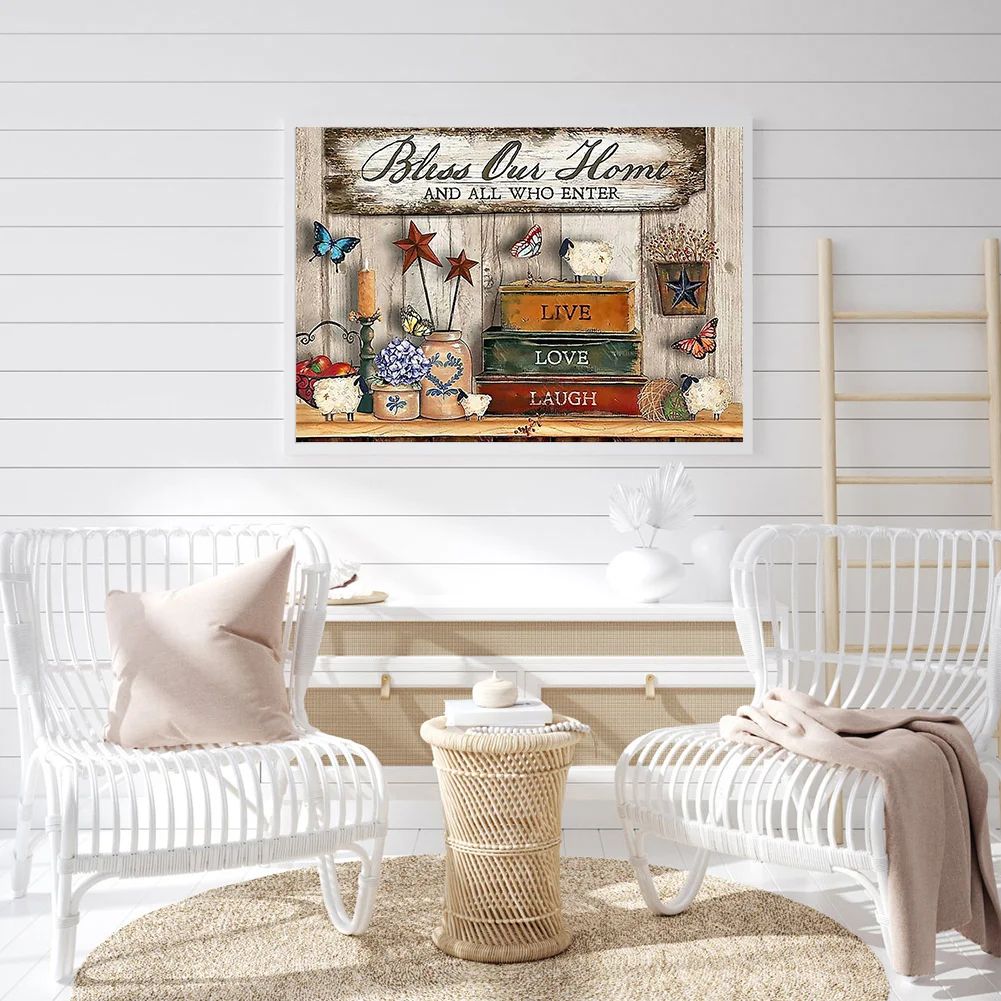 11CT Full Stamped Cross Stitch - Bookshelf(Canvas|40*50CM)