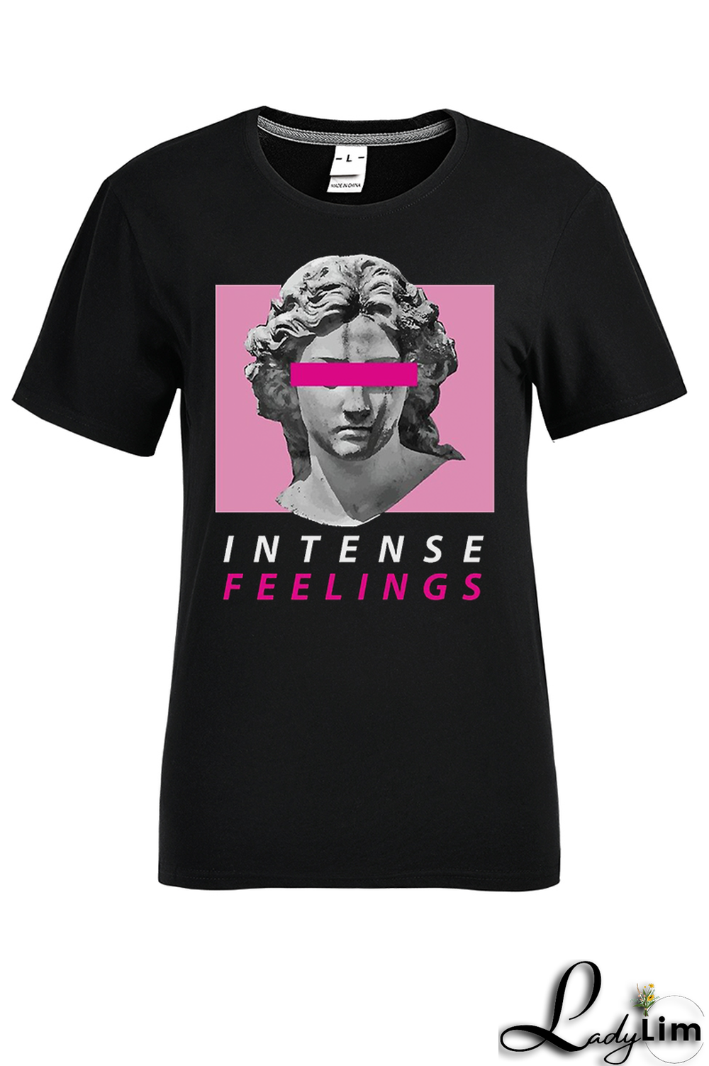 Black Street Daily Print Patchwork O Neck T-Shirts