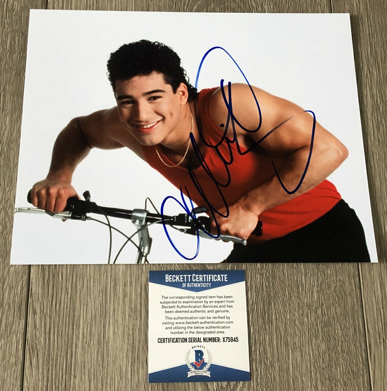 MARIO LOPEZ SIGNED AUTOGRAPH SAVED BY THE BELL 8x10 Photo Poster painting & BECKETT BAS COA