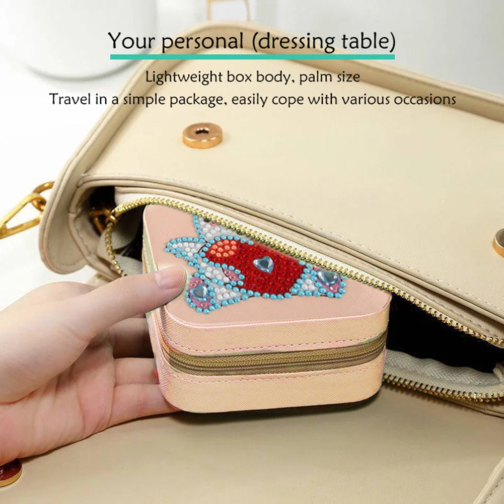 DIY 5D Rhinestone Jewelry Storage Box Special Shape Diamond Case (Unicorn)