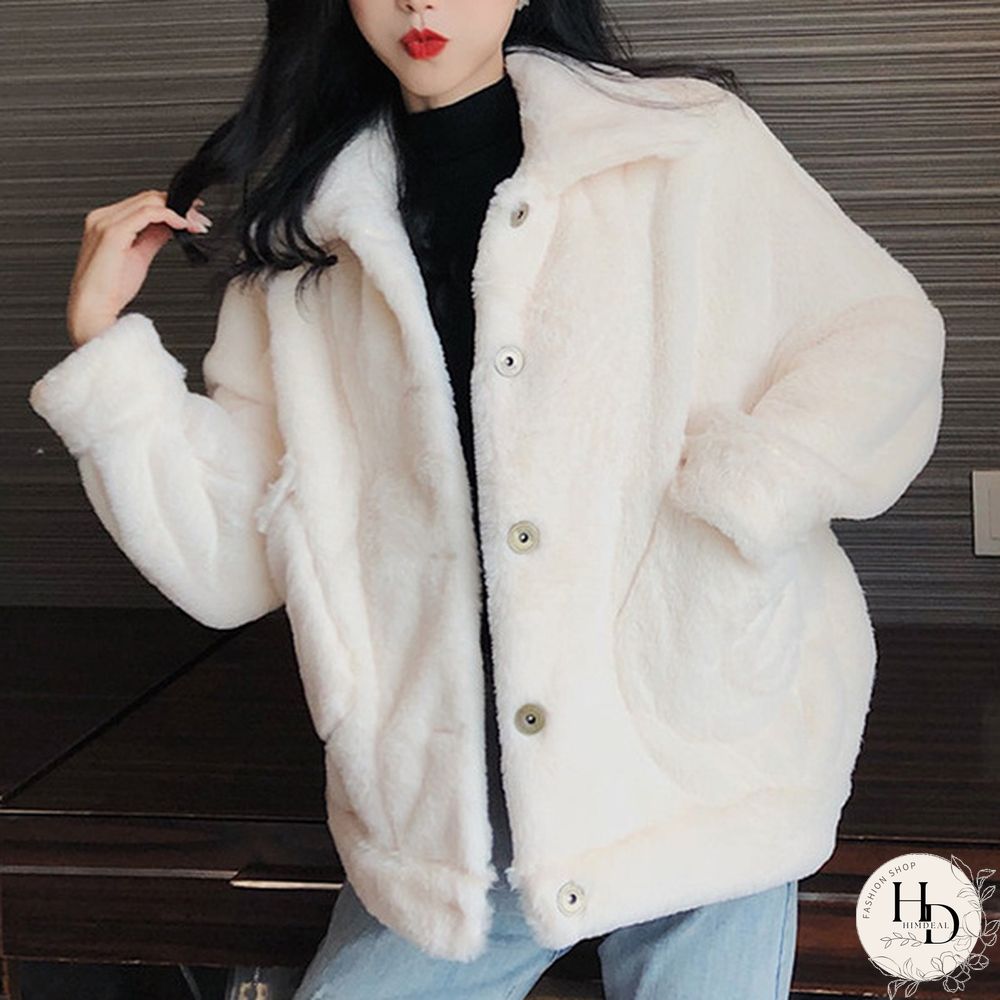 Granular Cashmere Coat Women's Autumn Winter Solid Color Lamb Cardigan Short Coat