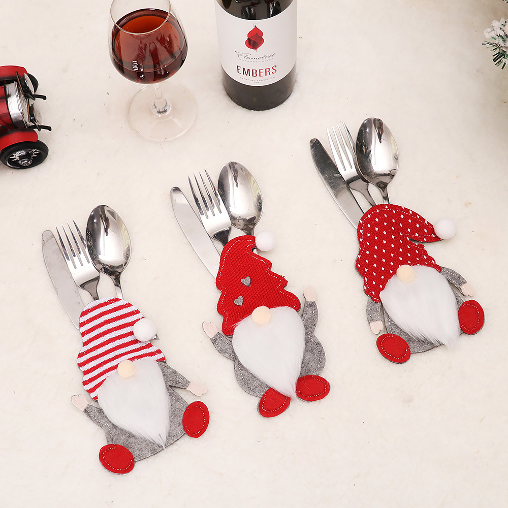 Christmas Faceless Doll Cutlery Cover Creative Kitchen Table Decorations