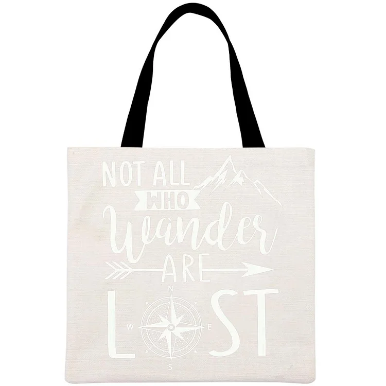 not all who wander are lost Camping Printed Linen Bag-Annaletters