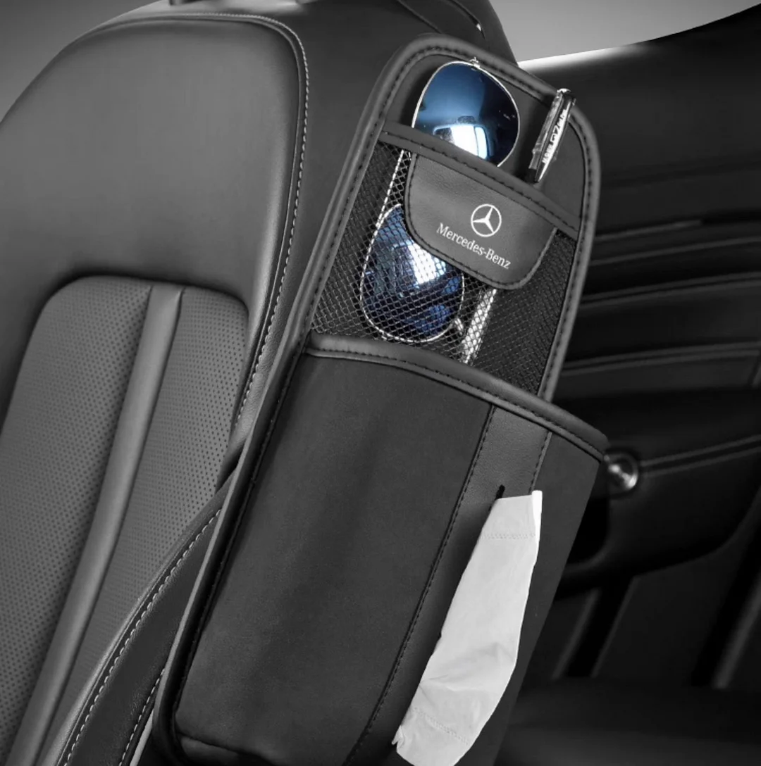 Car seat side paper drawer with storage bag