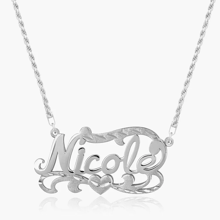 Custom Letter Double Nameplate Cuban Necklace-VESSFUL