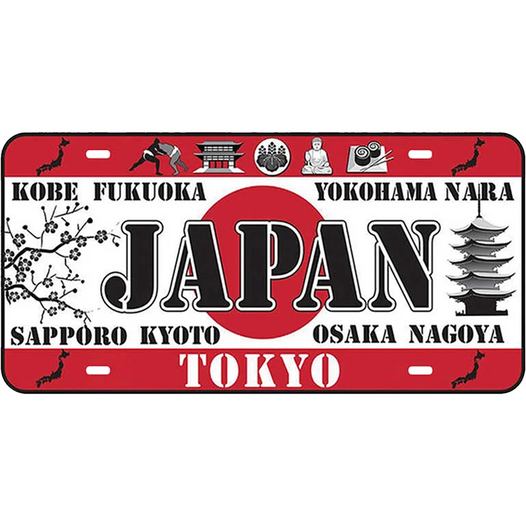Japon - enseigne vintage en étain - 5.9x11.8inch