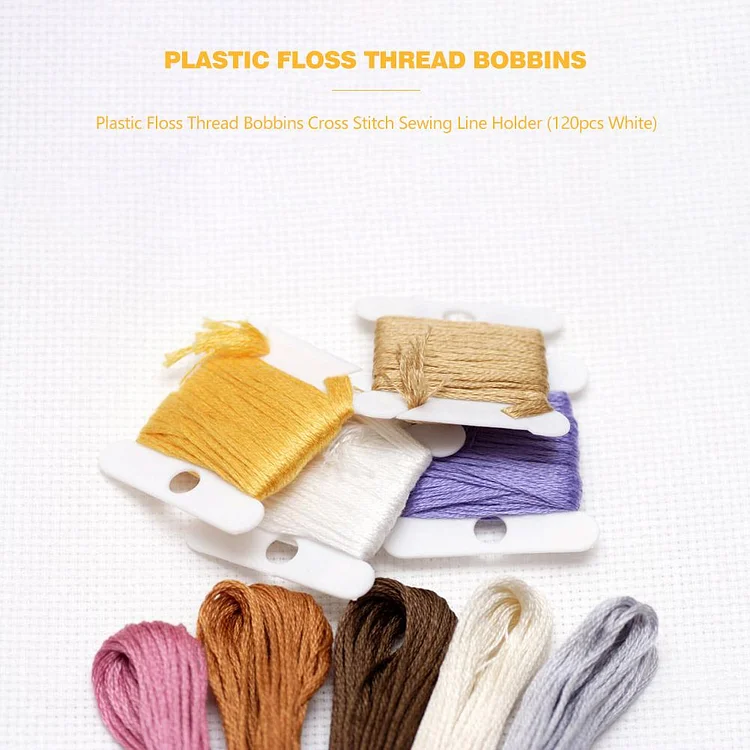 120 Pcs Plastic Thread Organizer Floss Bobbins Embroidery Thread