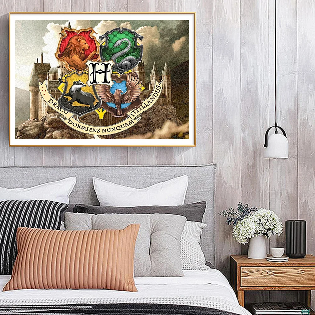 Full Round Drill Mosaic Craft Picture DIY School Badge 5D Diamond Painting