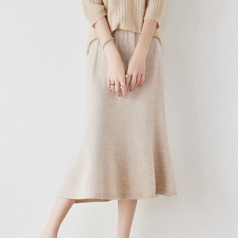Fishtail Shape Wool Skirt For Women REAL SILK LIFE