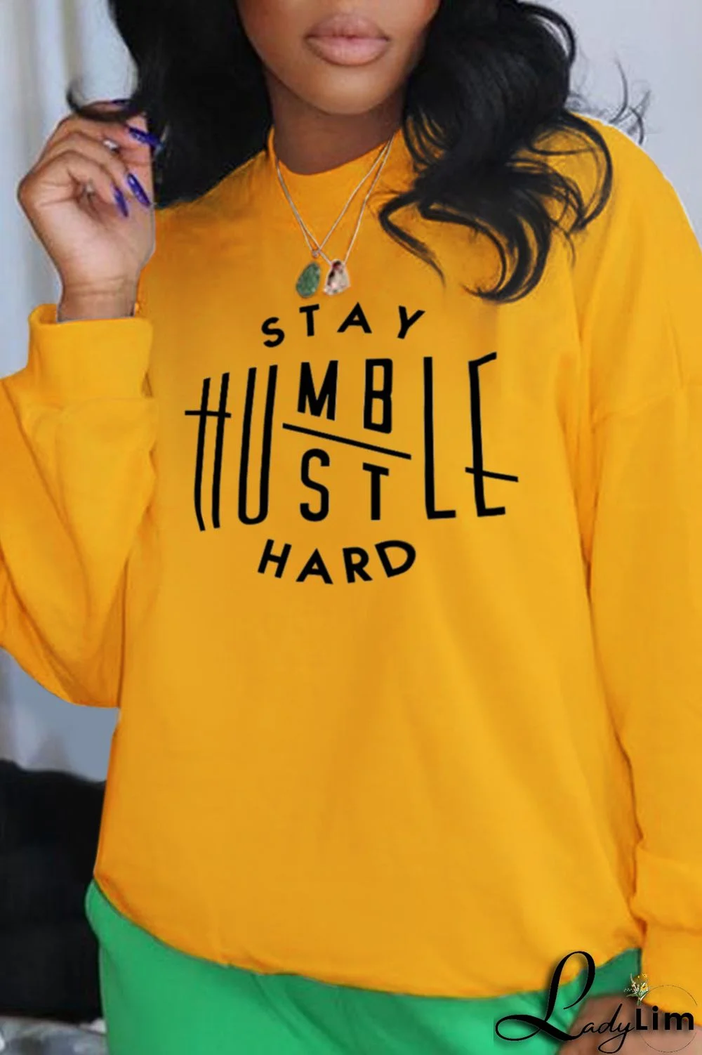 White Fashion Casual Print Split Joint Letter O Neck Tops