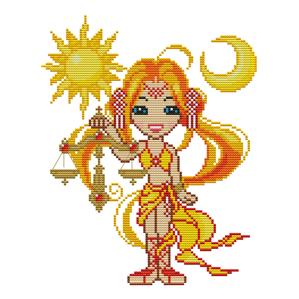 

Libra - 14CT Stamped Cross Stitch - 22*29CM, 501 Original