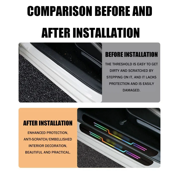 Acrylic mirror laser car welcome door sill strip(4PCS)