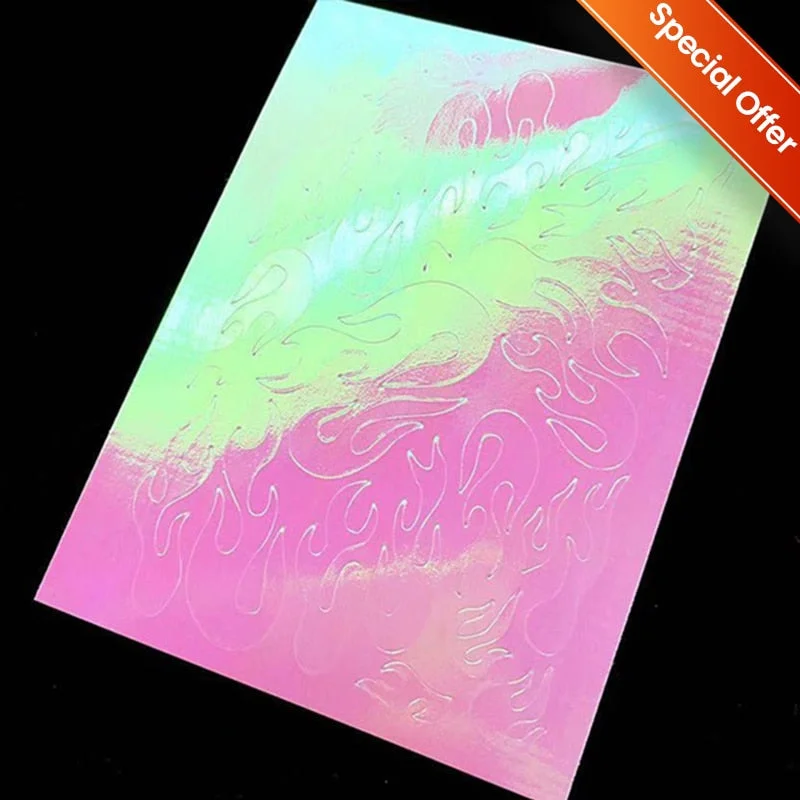 1PC Black Rose Flower Leaves 3D Nail Stickers Colorful Lines Waves Alphabet Sticker Slider Nail Art Decoration For Manicuring