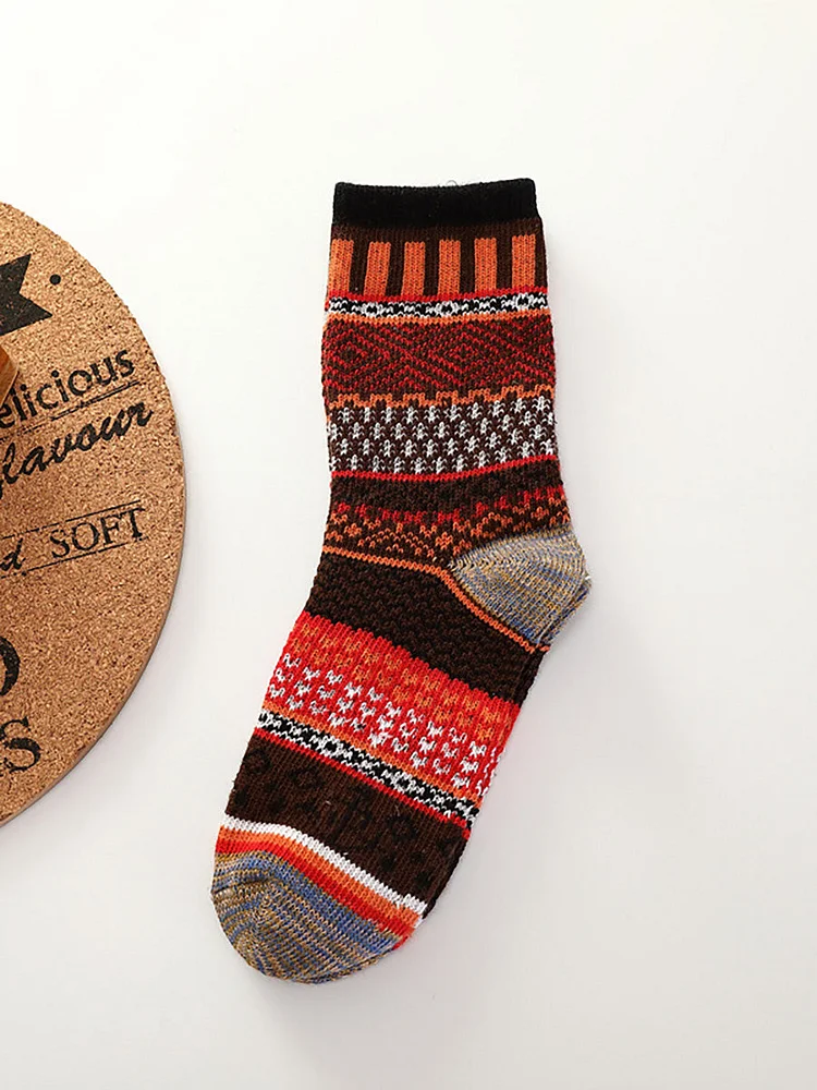 Female Knitted Casual Vintage Thick Warm Socks