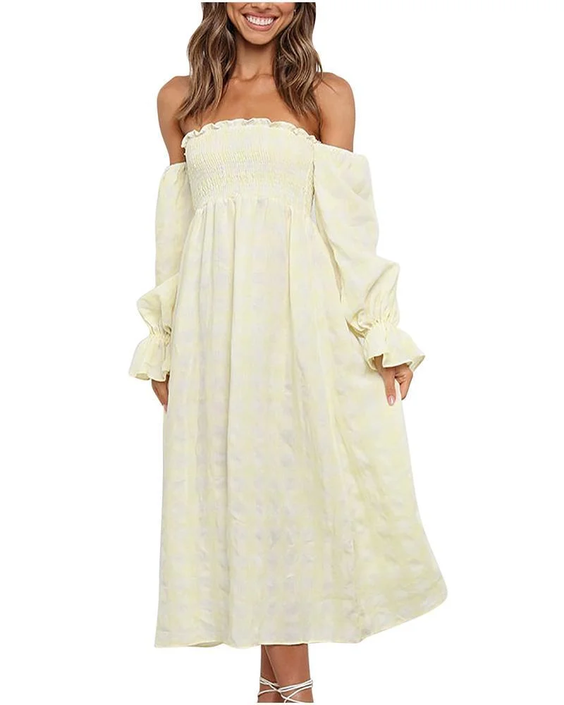 Strapless printed dress