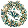 (Ocean Animanls Wreath)DIY Diamond Painting Acrylic Hanging Ornament, Double-Sided Printed Door Decoration,Pearl & Special Shaped Drill Art Home Decor