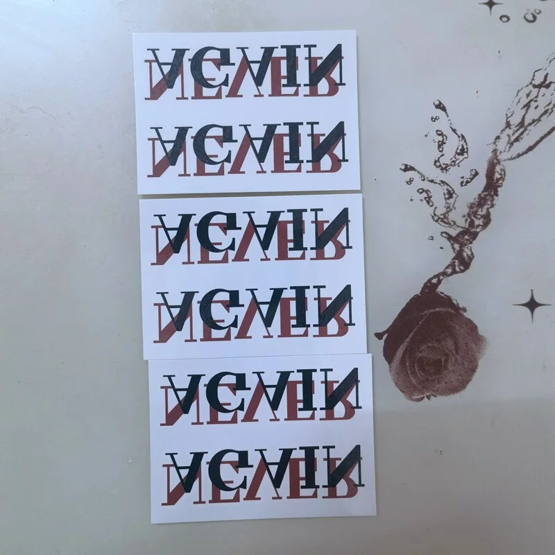 1pc English Temporary Tattoo Seal Stickers Men Women Never Ragain Art Waterproof Fake Tattoo Neck Chest Arm Cool Tattoo Stickers