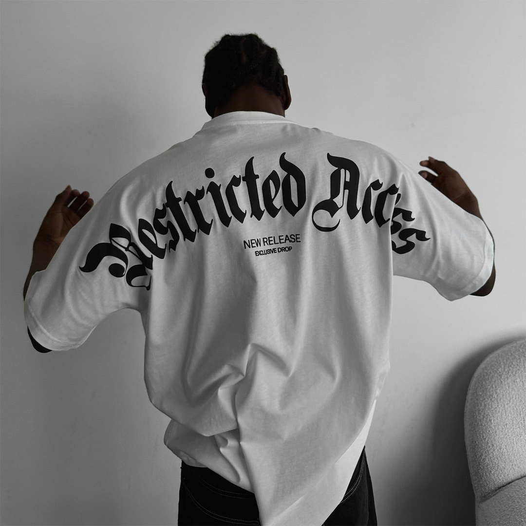  Stylish "Restricted Access" Graphic T-Shirt for Men