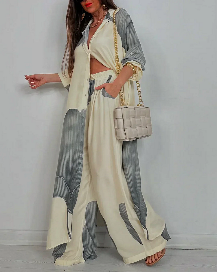Blumen-Cardigan & Hose Set