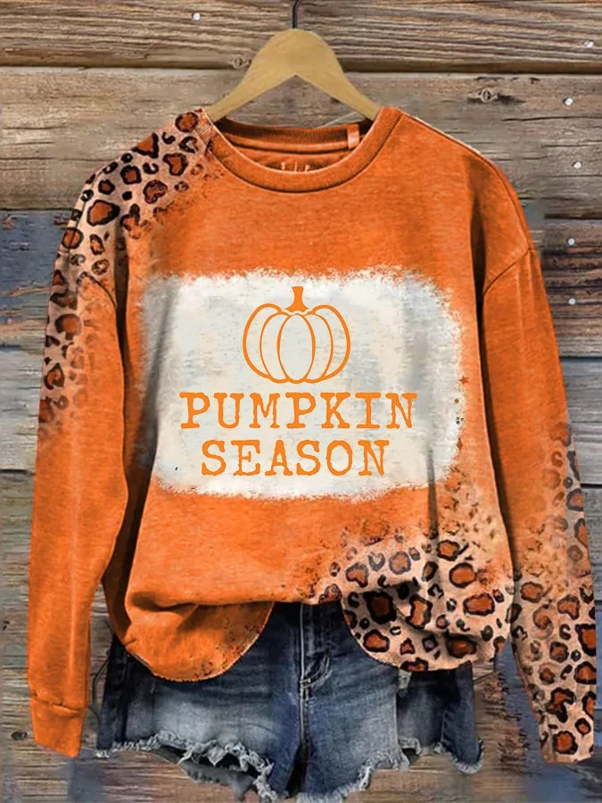 Women's Pumpkin Season Print Casual Sweater
