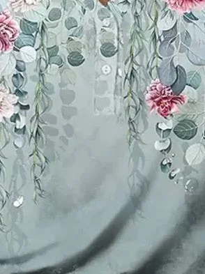 Women Half Sleeve V-neck Solid Color Dress