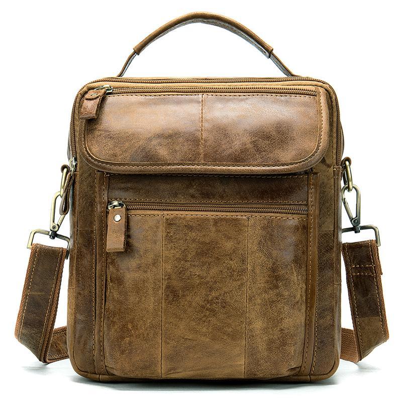 Men's Retro Casual Leather Business Handbag Crossbody Bag
