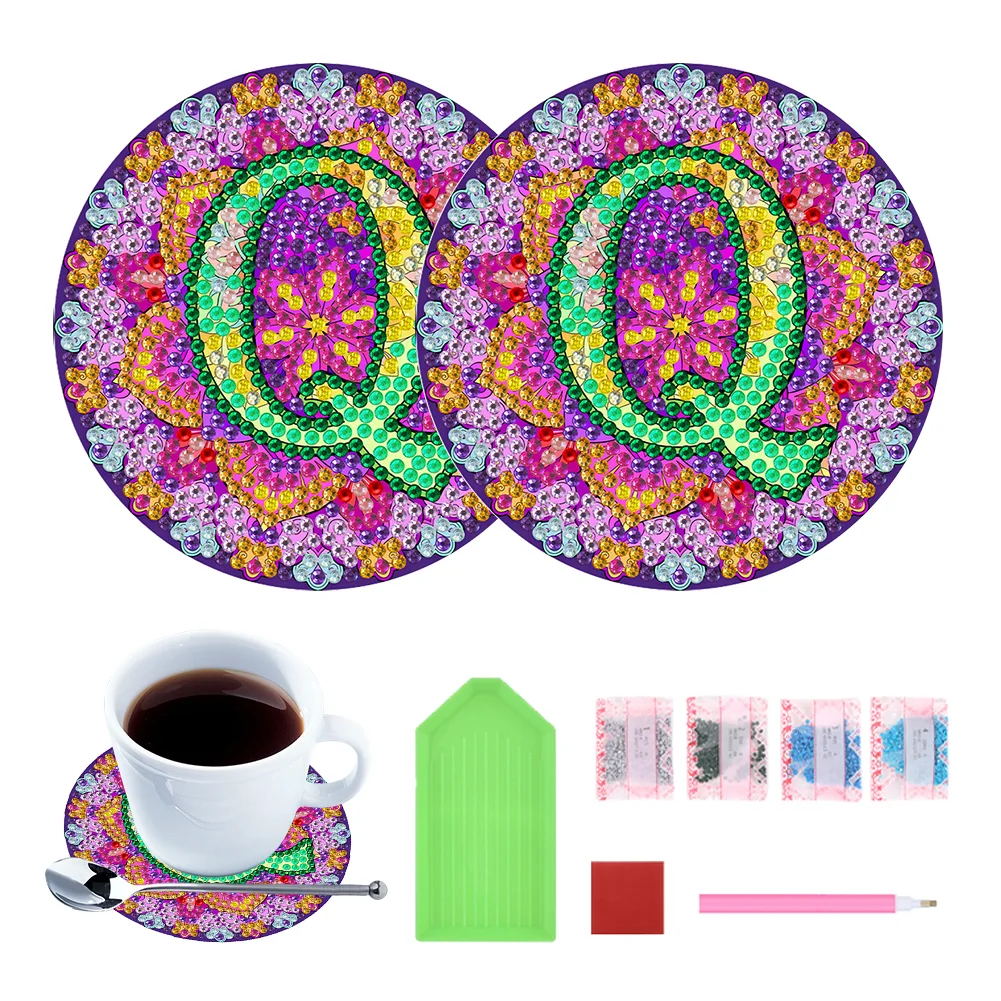 2PCS Diamond Painting Art Coaster Kit Special Shape Diamond Painting DIY Coaster
