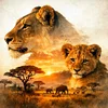Luxury AB Velvet Diamond Painting Kit - Lion of the Savannah