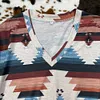 Gioiacombo&trade; T-shirt con stampa etnica scollo a V