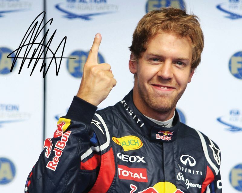 Sebastian Vettel Autograph Signed Photo Poster painting Print