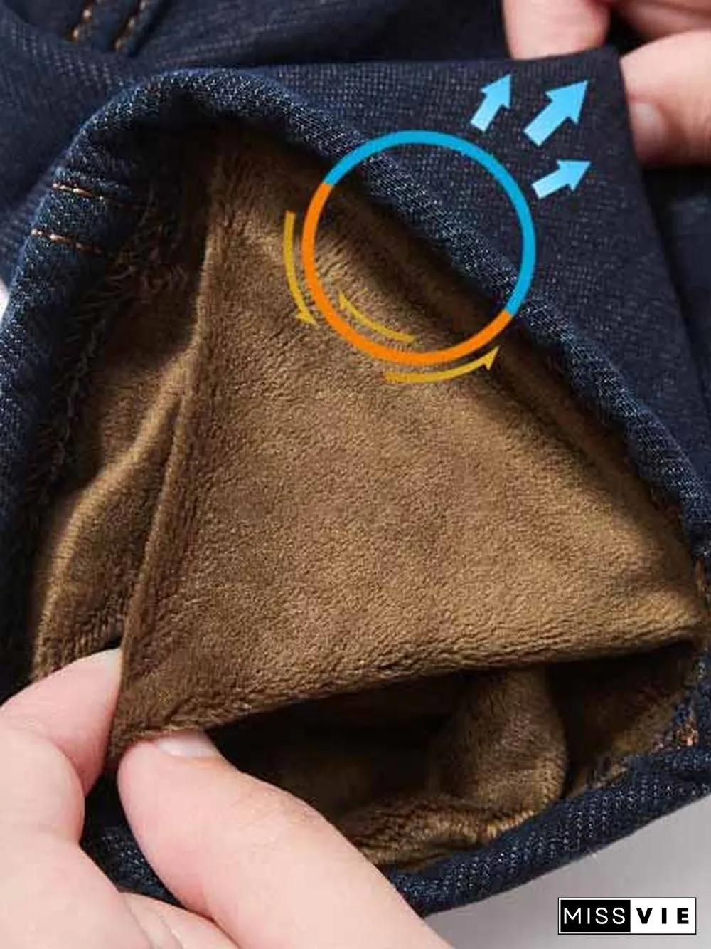 Tight Casual High Elasticity Fleece Thermal Jeans