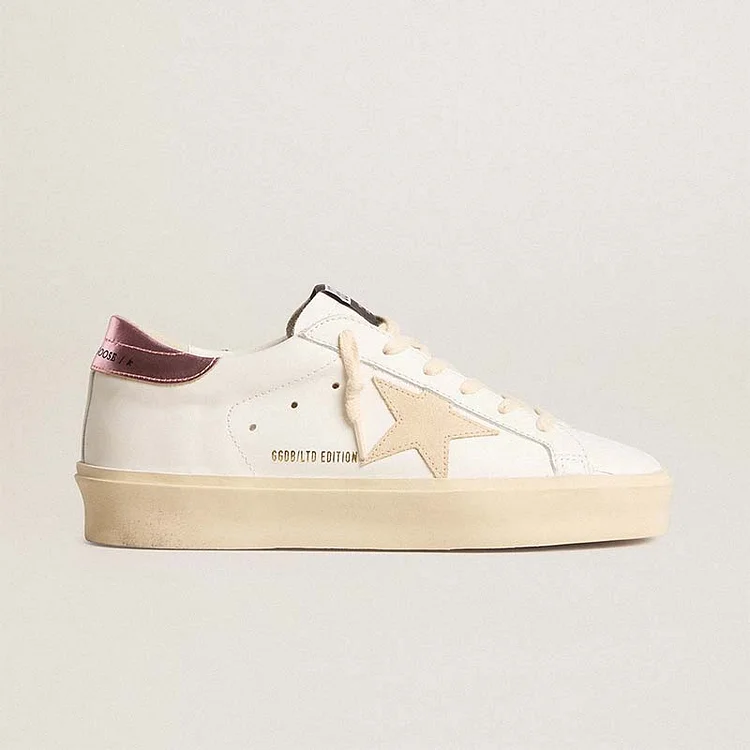 Golden Goose Hi Star Donna LTD con estrella de ante perla y refuerzo del talón de piel laminada