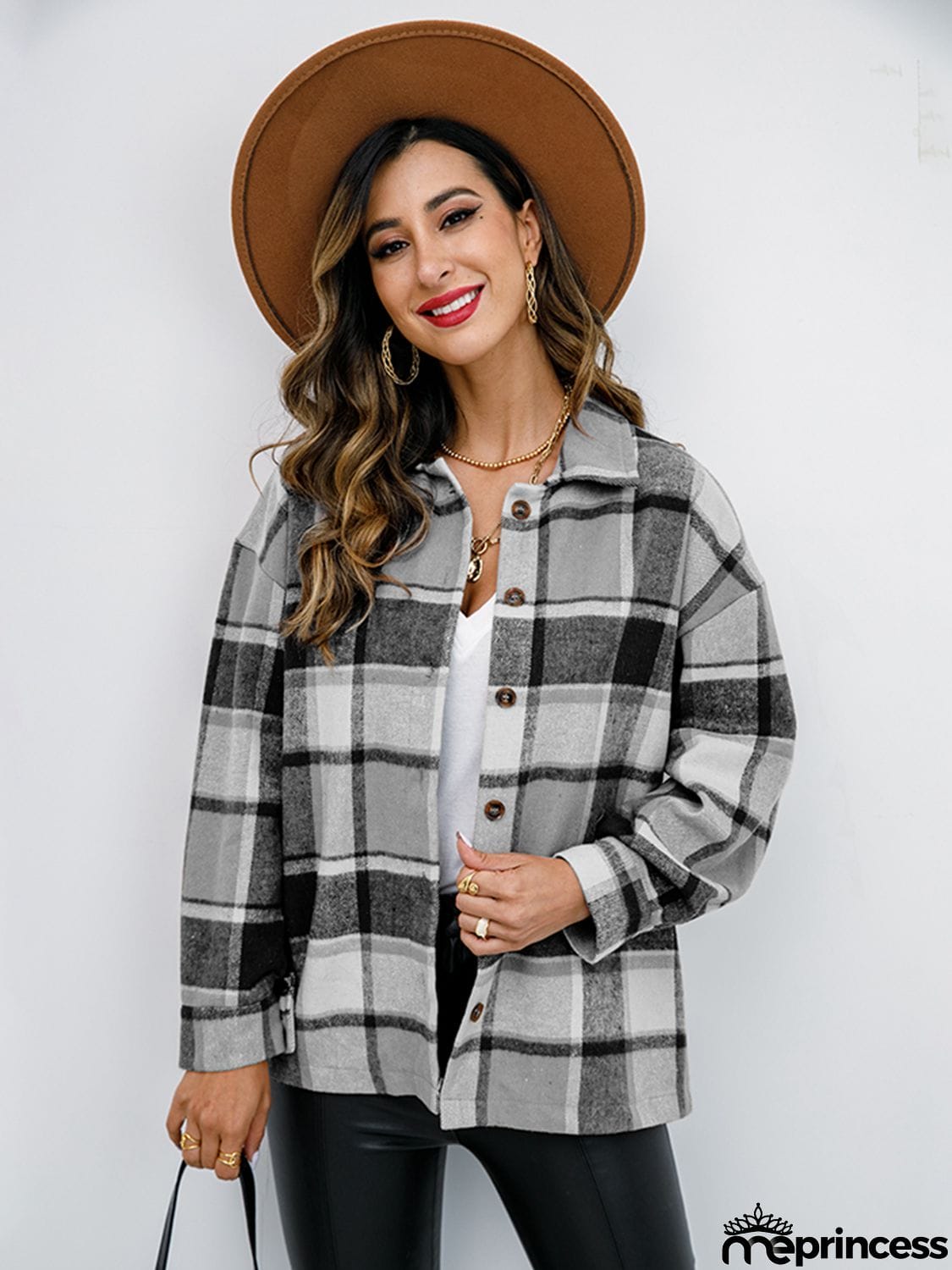 Plaid Button-Down Jacket