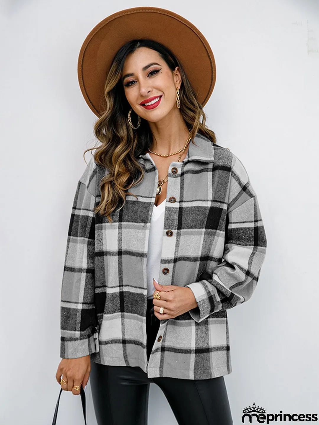Plaid Button-Down Jacket