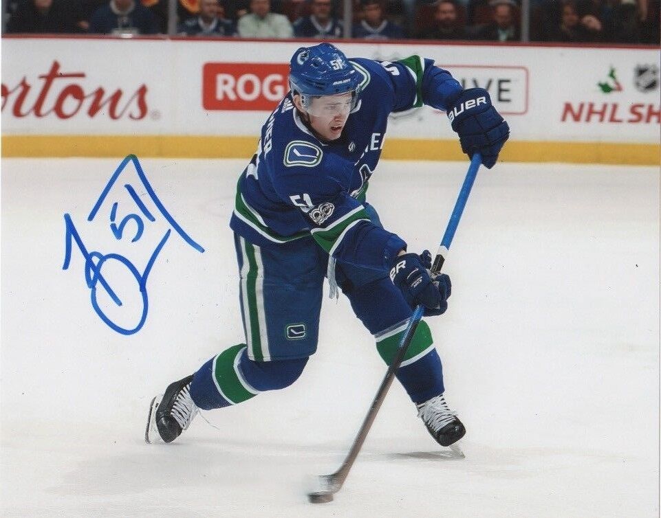 Vancouver Canucks Troy Stecher Signed Autographed 8x10 NHL Photo Poster painting COA #2