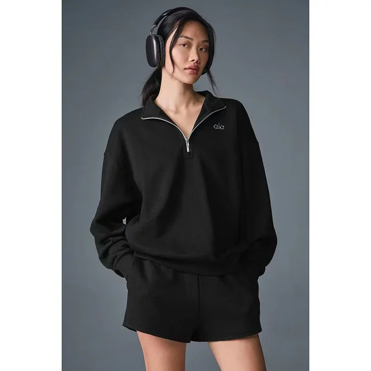 Women Yoga Exercise Accolade 1/4 Zip Pullover Outdoor Leisure Standing Collar Pullover Women Coat and Jacket Fitness Sports Tops