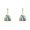 (US Local)PET Double Sided Special Shaped Easter Alphabet DIY Diamond Painting Keychain