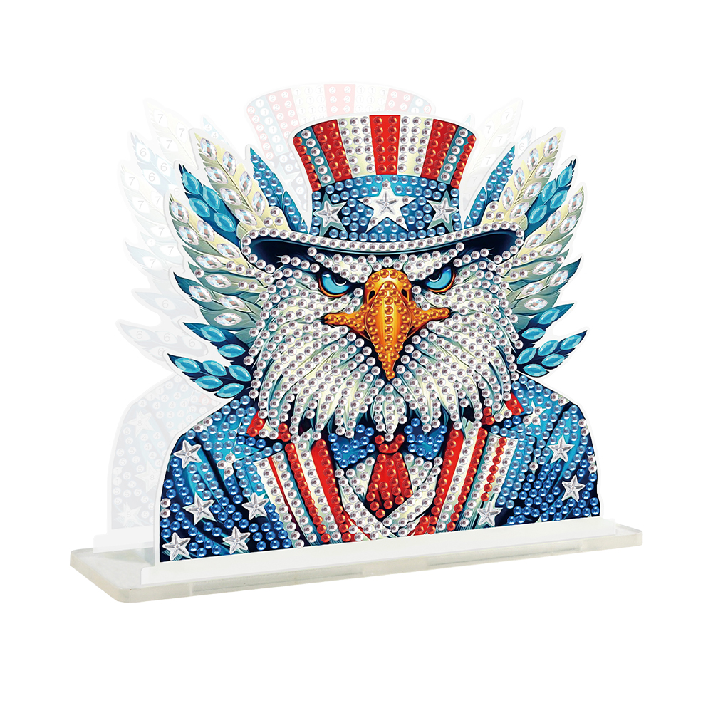 Acrylic American Flag Eagle 5D DIY Diamond Art Paper Towel Storage Rack Decor
