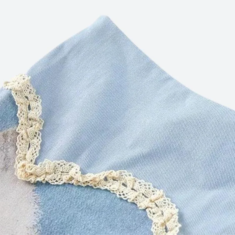 Brownm Girl Cat Heart Mini Skirt