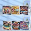 6PCS Diamond Painting New Year Greeting Cards Postcards with Envelopes