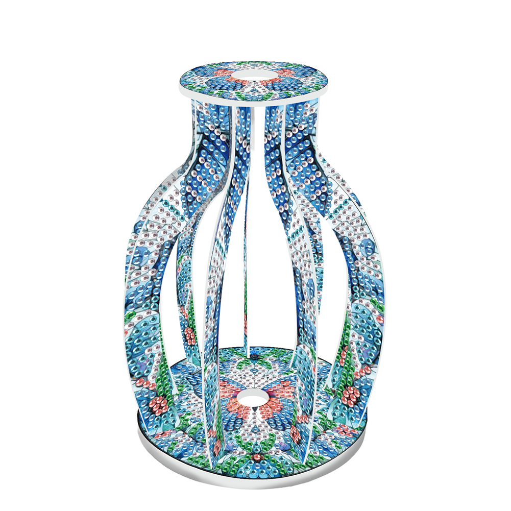 Acrylic Wood Butterfly 5D DIY Diamond Painting Flower Vase for Home Office Decor