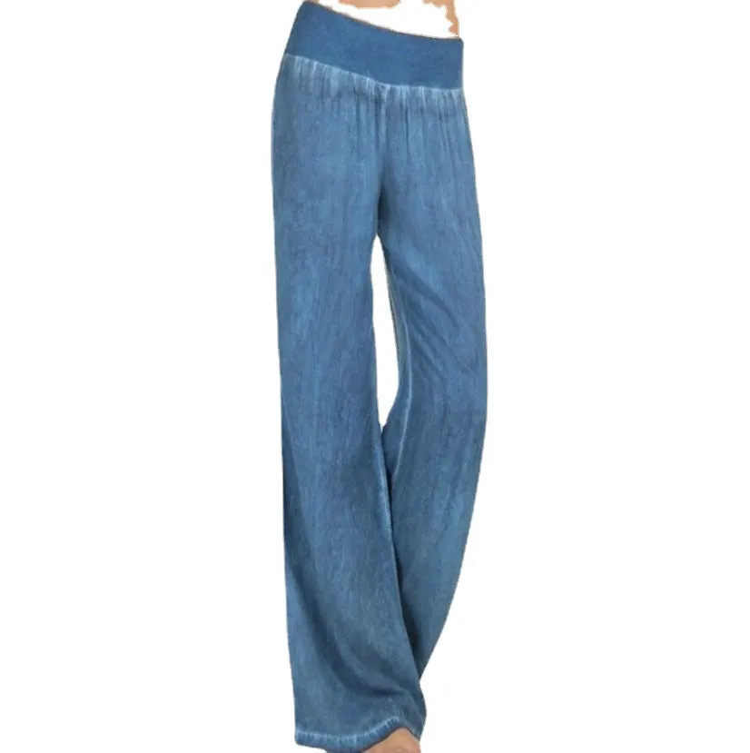 Brownm Large Casual Thin Wide Leg Trousers Pants