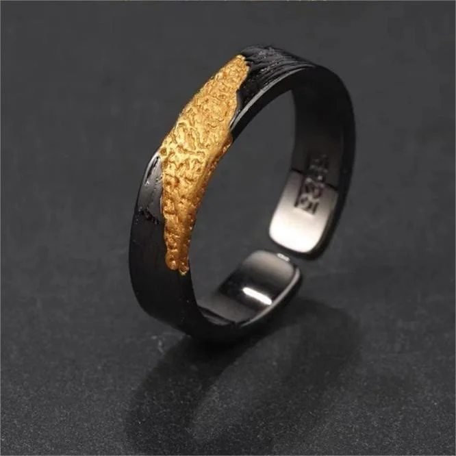 Coutureaura Firework Black Gold Ring
