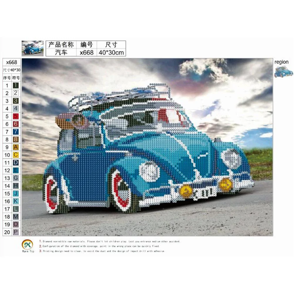 Round Diamond Painting 30*40cm - Car