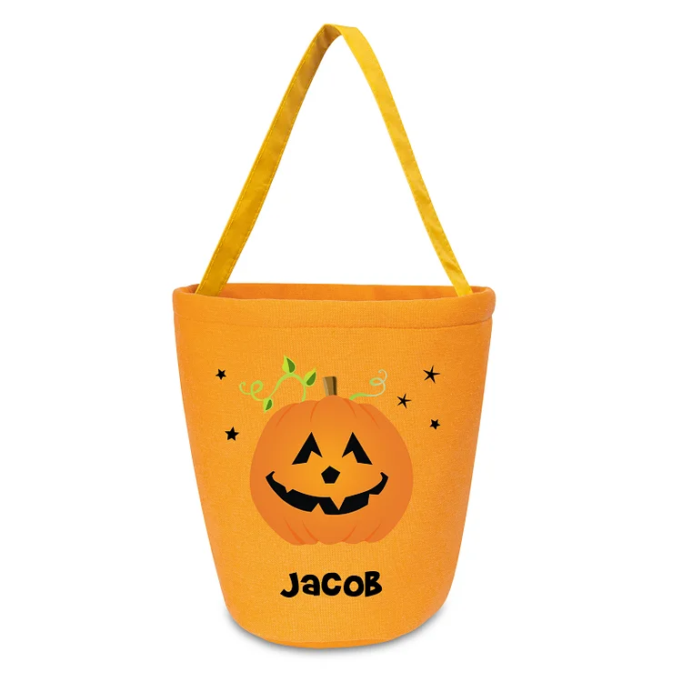 1 Name - Personalized Halloween Tote Bags Bucket Bag Halloween Trick or Treat Candy Bags for Children
