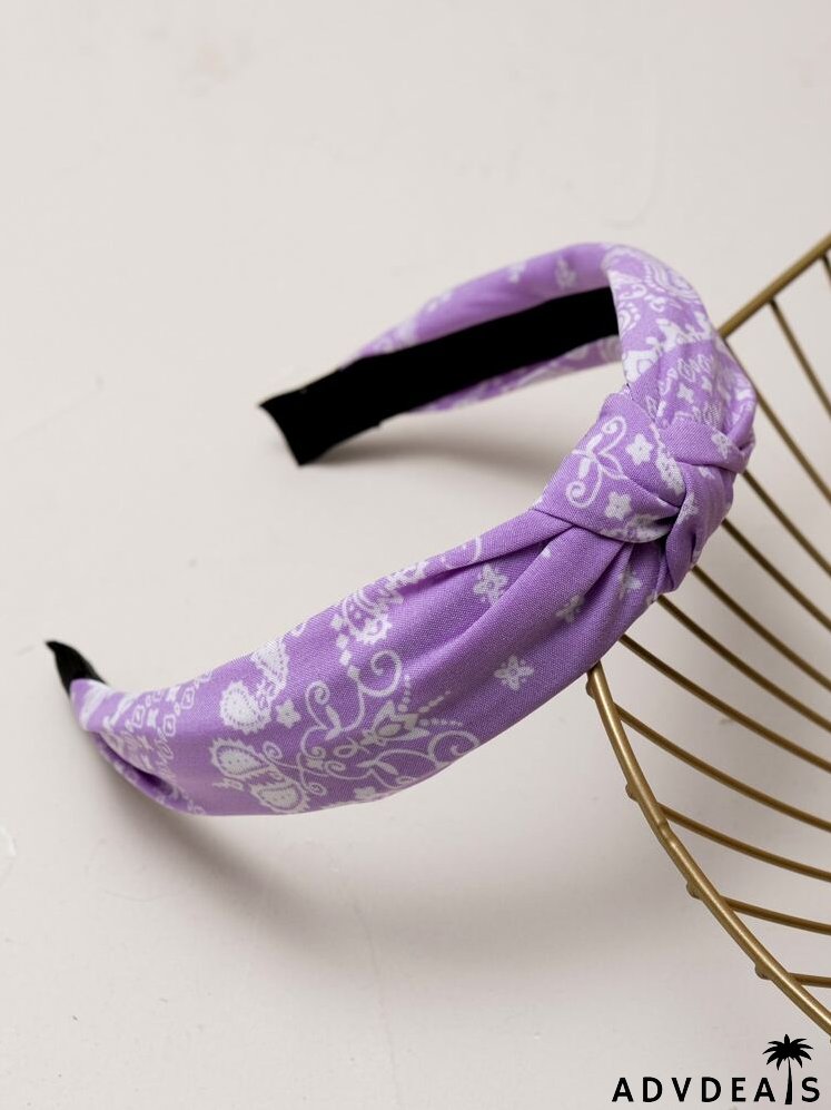 Flower & Paisley Print Knot Hair Hoop