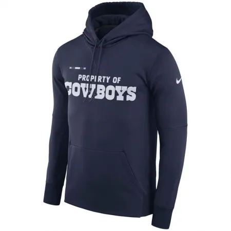 Men's Dallas Cowboys  Navy Sideline Property Of Performance Pullover Hoodie