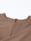 Urban Round-Neck Long Sleeve Solid Color Simple Midi Dress