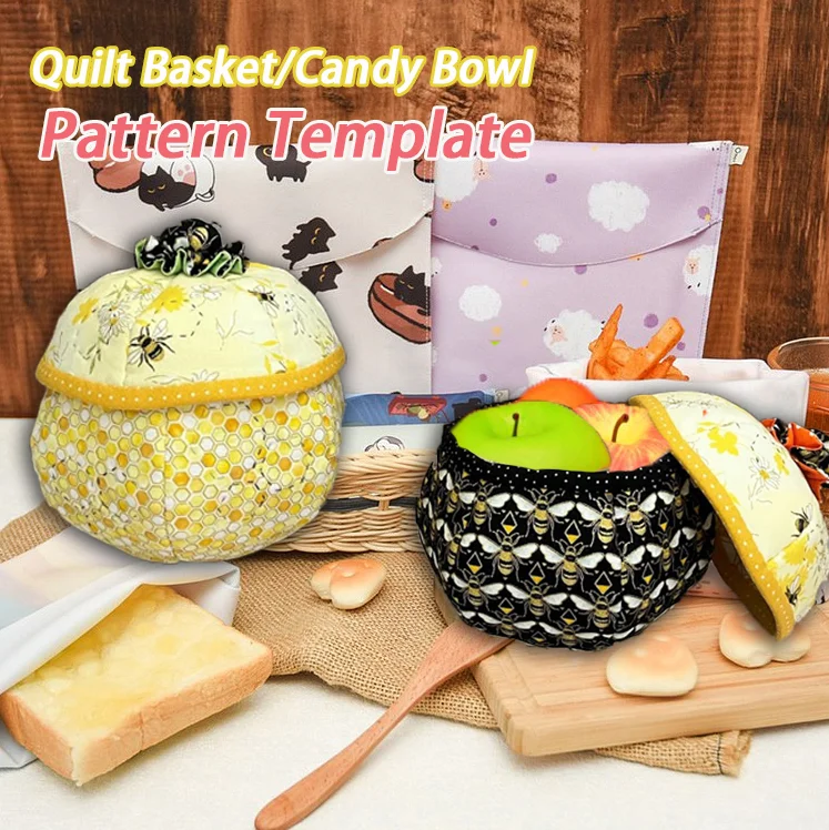 Quilt Candy Bowl/Basket Pattern Template - Instructions + Template Included
