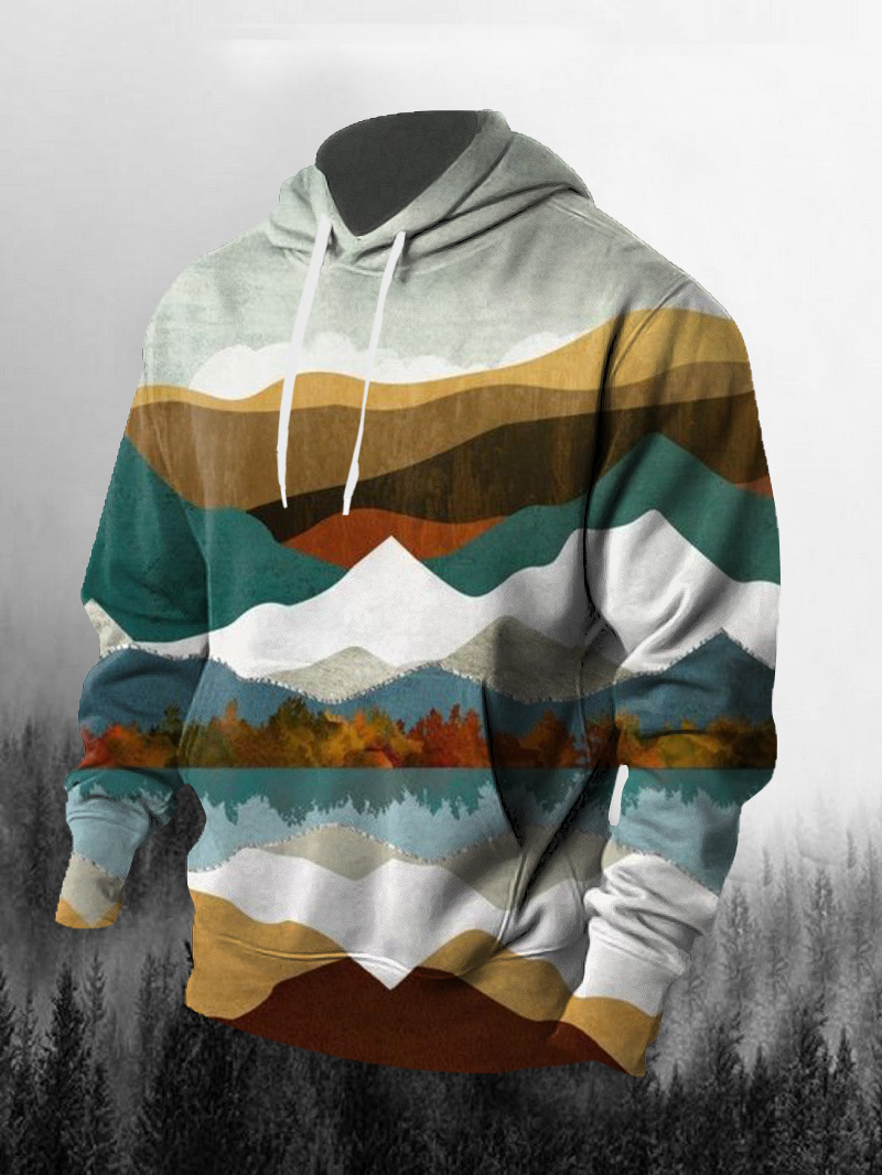 Men's Mountain Print Hoodie